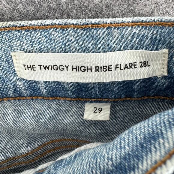 Denim Forum Twiggy High Rise Flare 28L size 29 Blue - Picture 5 of 7
